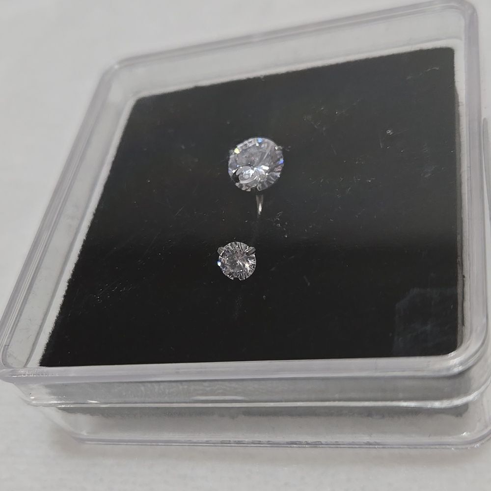 Titanium And Crystal Belly Button Ring, New In Box